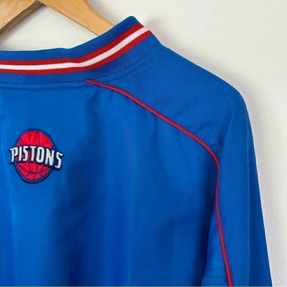 G-III NBA Men’s Detroit Pistons Blue Nylon Red Chalk Line 90s Windbreaker